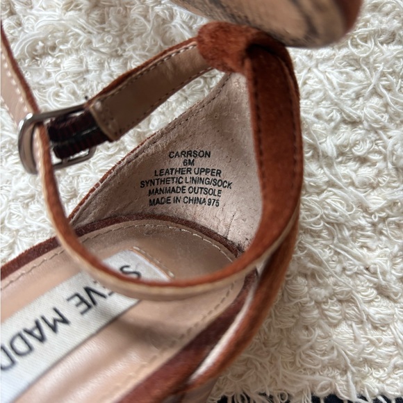 Steve Madden Carrson Chestnut Suede Ankle Strap Heels - Picture 4 of 7